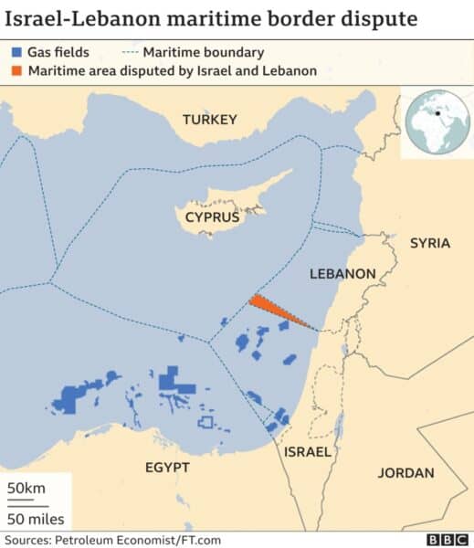 Les frontières maritimes séparent le Liban et Israël — Wikipédia