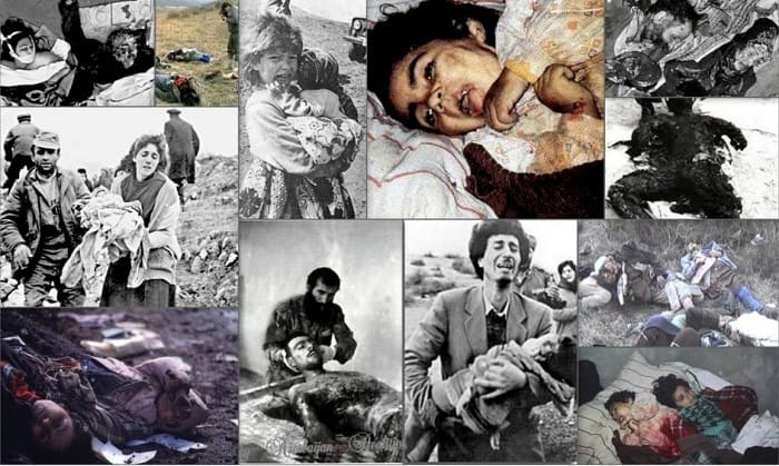 1ère guerre du Karabagh massacre de Khojaly - collage photo par inconnu