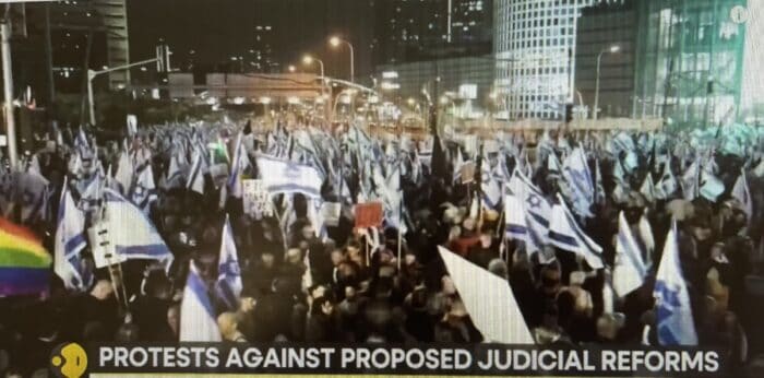 Manifestations récentes en Israël - Capture d’écran