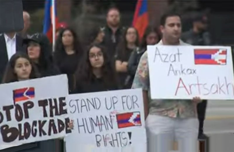 Glendale proteste contre la propagande de l’Artsakh. Image de YouTube capture d’écran