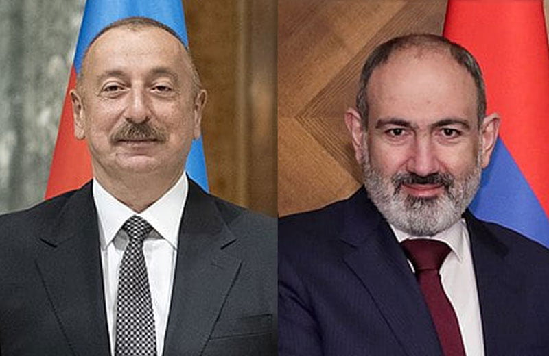 Pourparlers sur l’aide humanitaire, lham Aliyev, président de la République d’Azerbaïdjan et Nikol Pashinyan, Premier ministre d’Arménie
