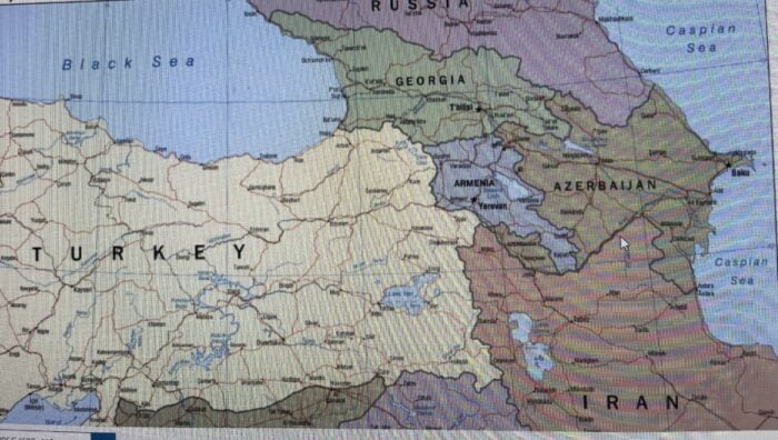 Carte des frontières de l’Azerbaïdjan, de l’Arménie et de la Turquie